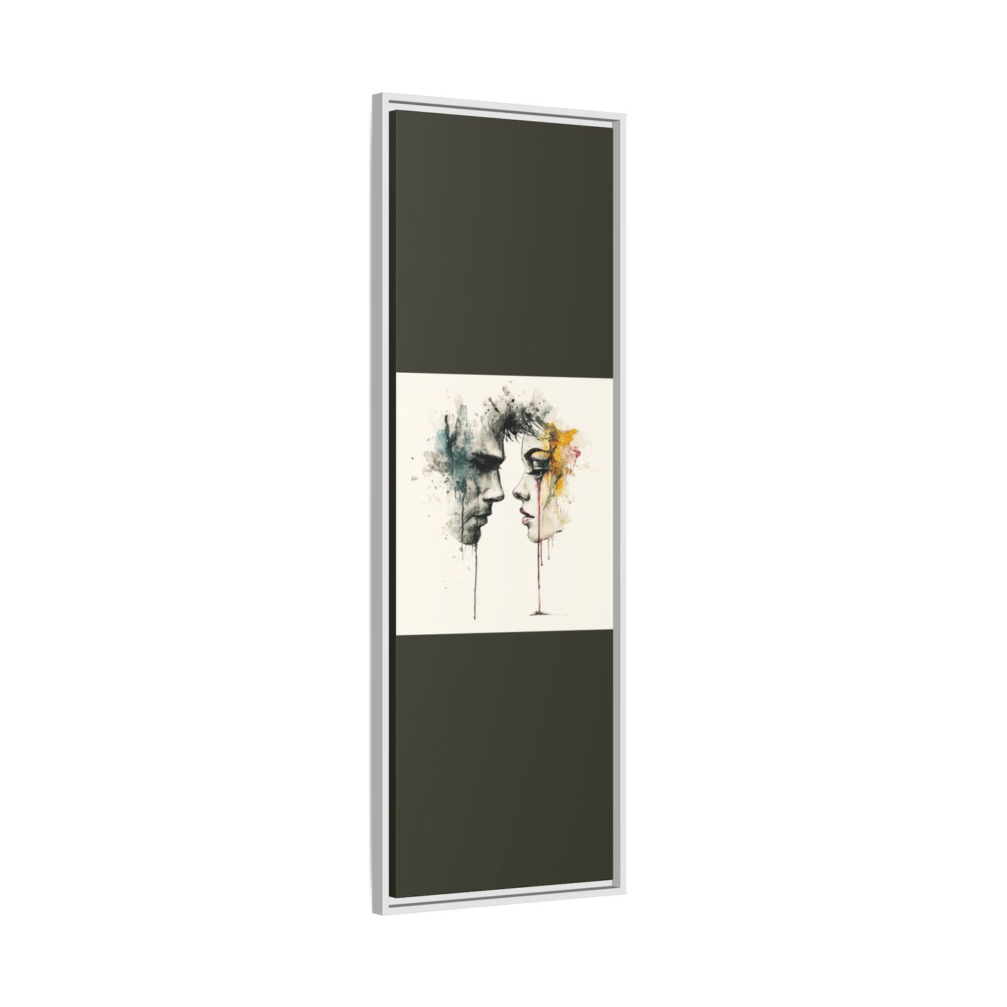 Framed Matte Canvas Art — Abstract Watercolor Faces Wall Print