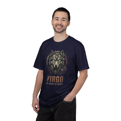 Virgo Wolf T-Shirt for Him — "The Heart of Order" Zodiac Tee