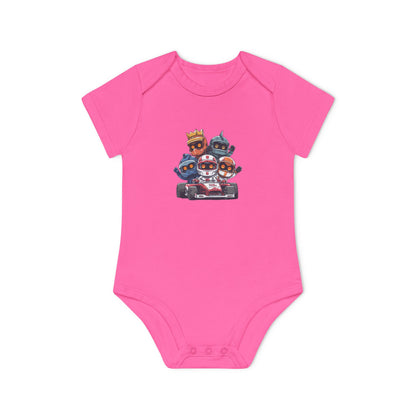 Baby Bodysuit — Cute Racing Kart Crew Graphic Organic Infant One-Piece