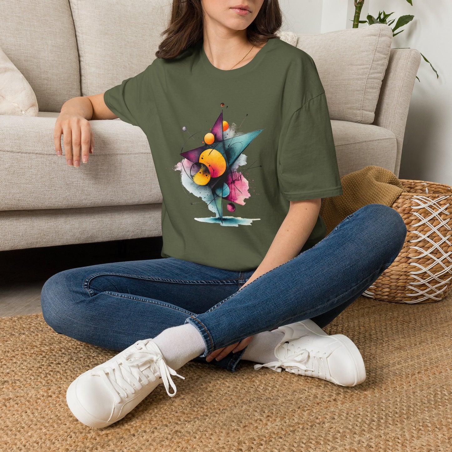 Abstract Geometric Planet Art T-Shirt