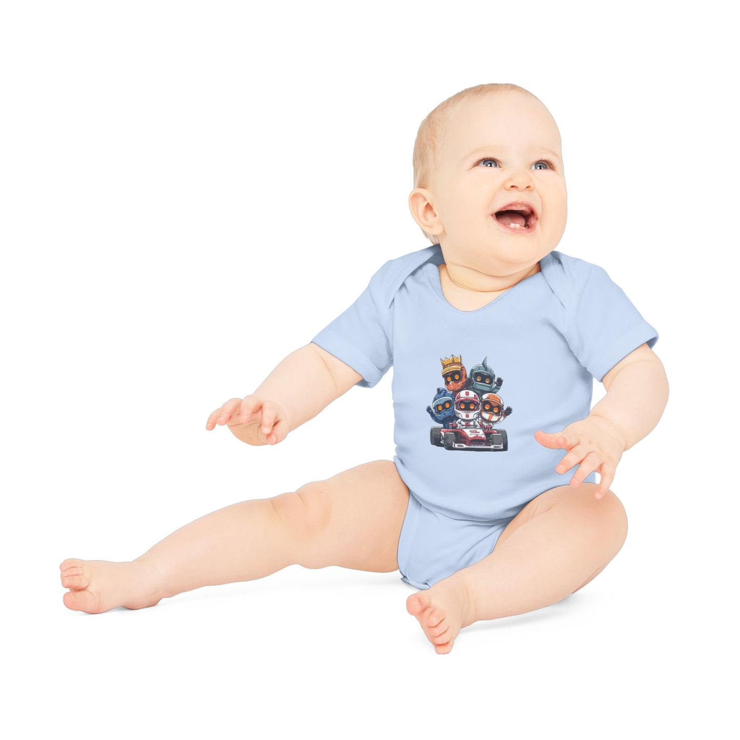 Baby Bodysuit — Cute Racing Kart Crew Graphic Organic Infant One-Piece