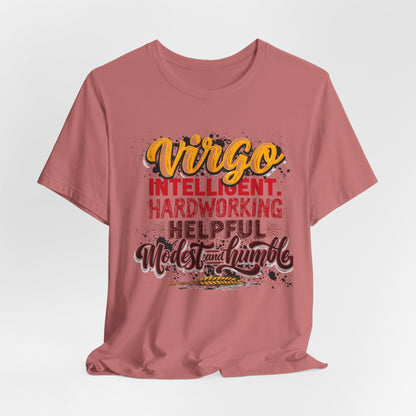Virgo T‑Shirt for Her — "Intelligent, Hardworking, Helpful, Modest & Humble" Zodiac Tee