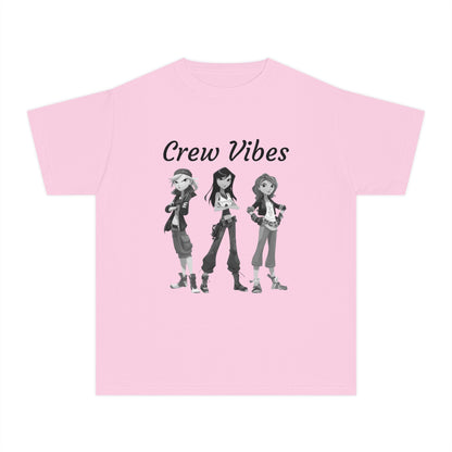 Girls Youth Tee — “The Crew” Graphic Shirt for Kids | Cool Cartoon Squad Design