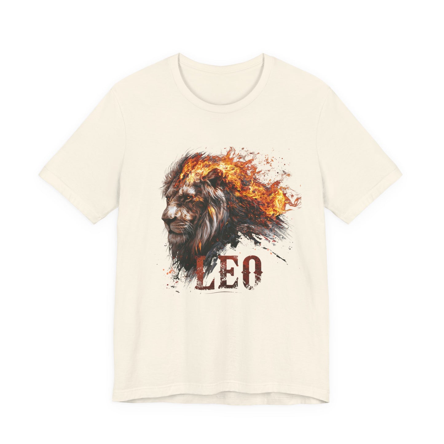 Leo Fire Lion Zodiac T‑Shirt — Bold Flaming Lion Graphic Tee for Leo Birthday