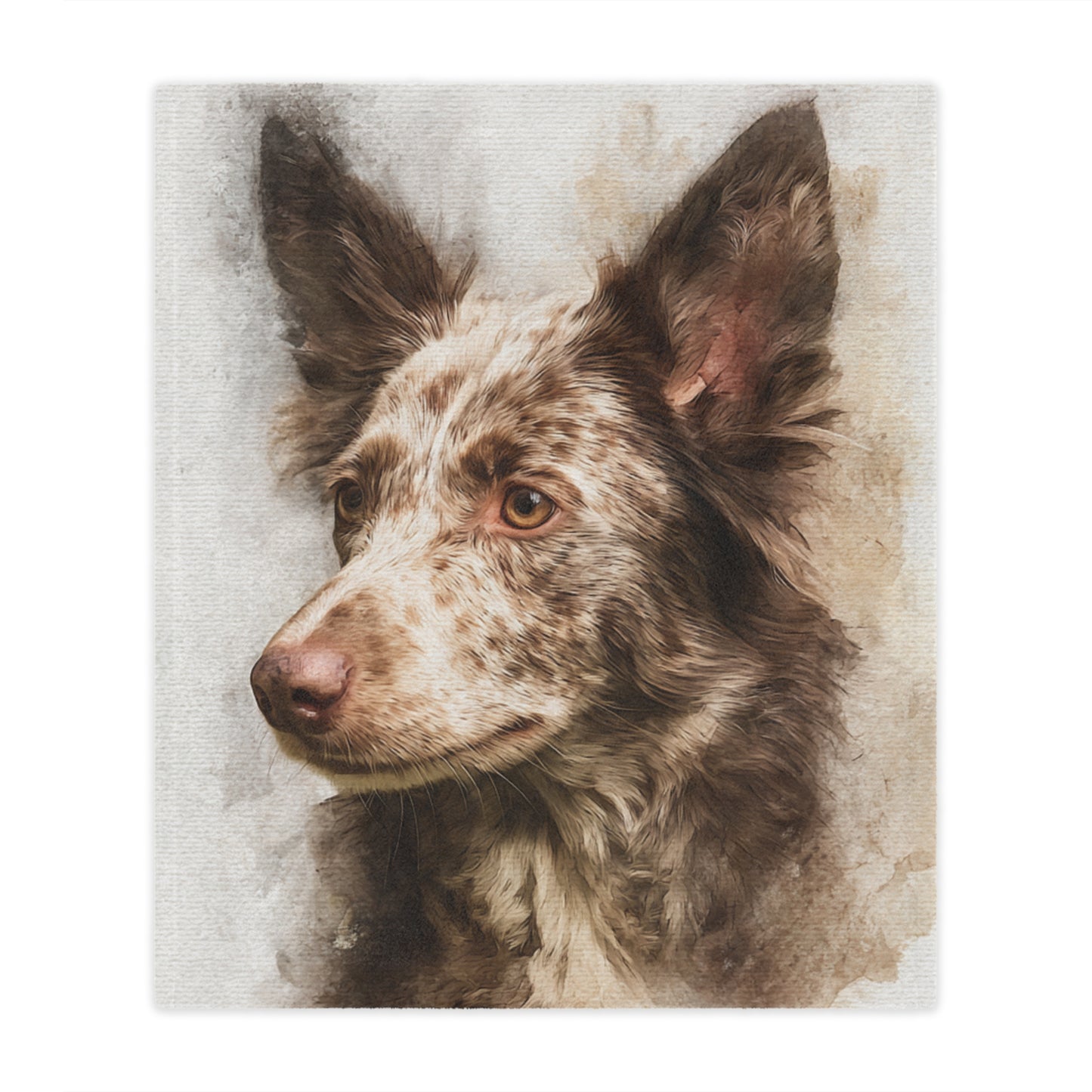 The Mudi (pronounced "moodie") Portrait Minky Blanket — Soft Watercolor Dog Throw