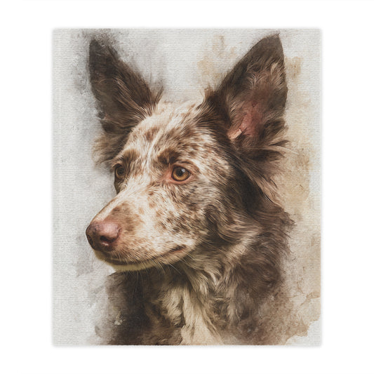 The Mudi (pronounced "moodie") Portrait Minky Blanket — Soft Watercolor Dog Throw