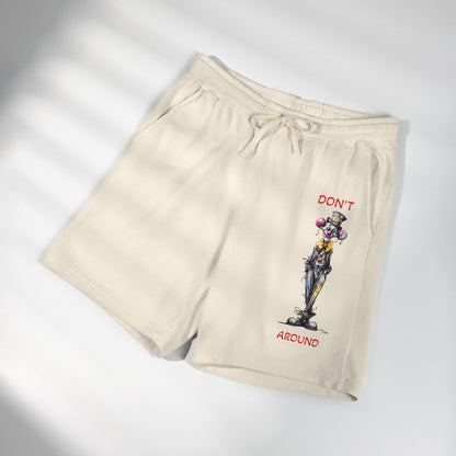 Don't Around Sweat Shorts — Graphic Clown Illustration Fleece Shorts
