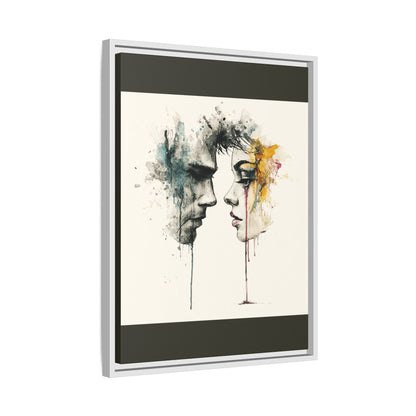 Framed Matte Canvas Art — Abstract Watercolor Faces Wall Print