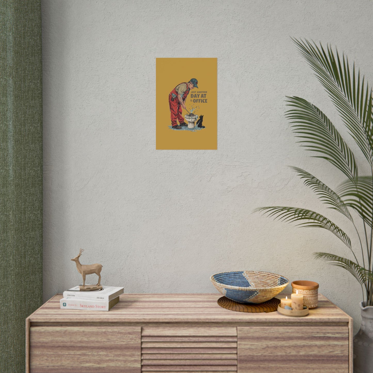Rolled Poster — "Just Another Day at the Office" Plumber Retro Wall Art