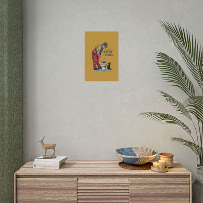 Rolled Poster — "Just Another Day at the Office" Plumber Retro Wall Art