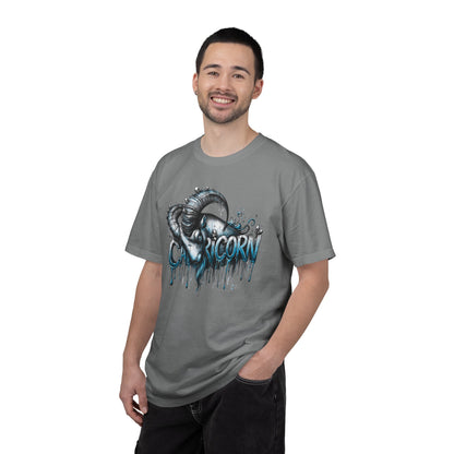 Capricorn-Zodiac Graphic Tee (Goat Horn Illustration)