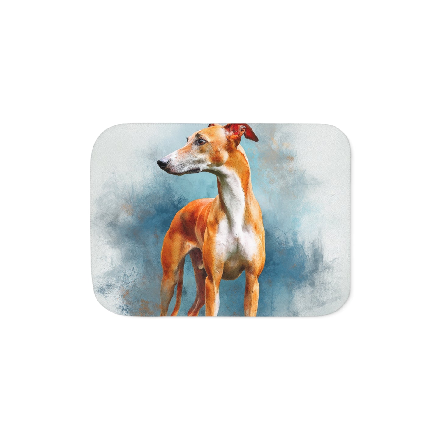 The Azawakh  West African sighthound Sherpa Blanket — Cozy Watercolor Dog Throw