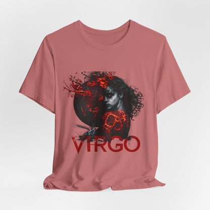 Virgo Fire Zodiac T‑Shirt for Her — Red Astrological Sign Tee