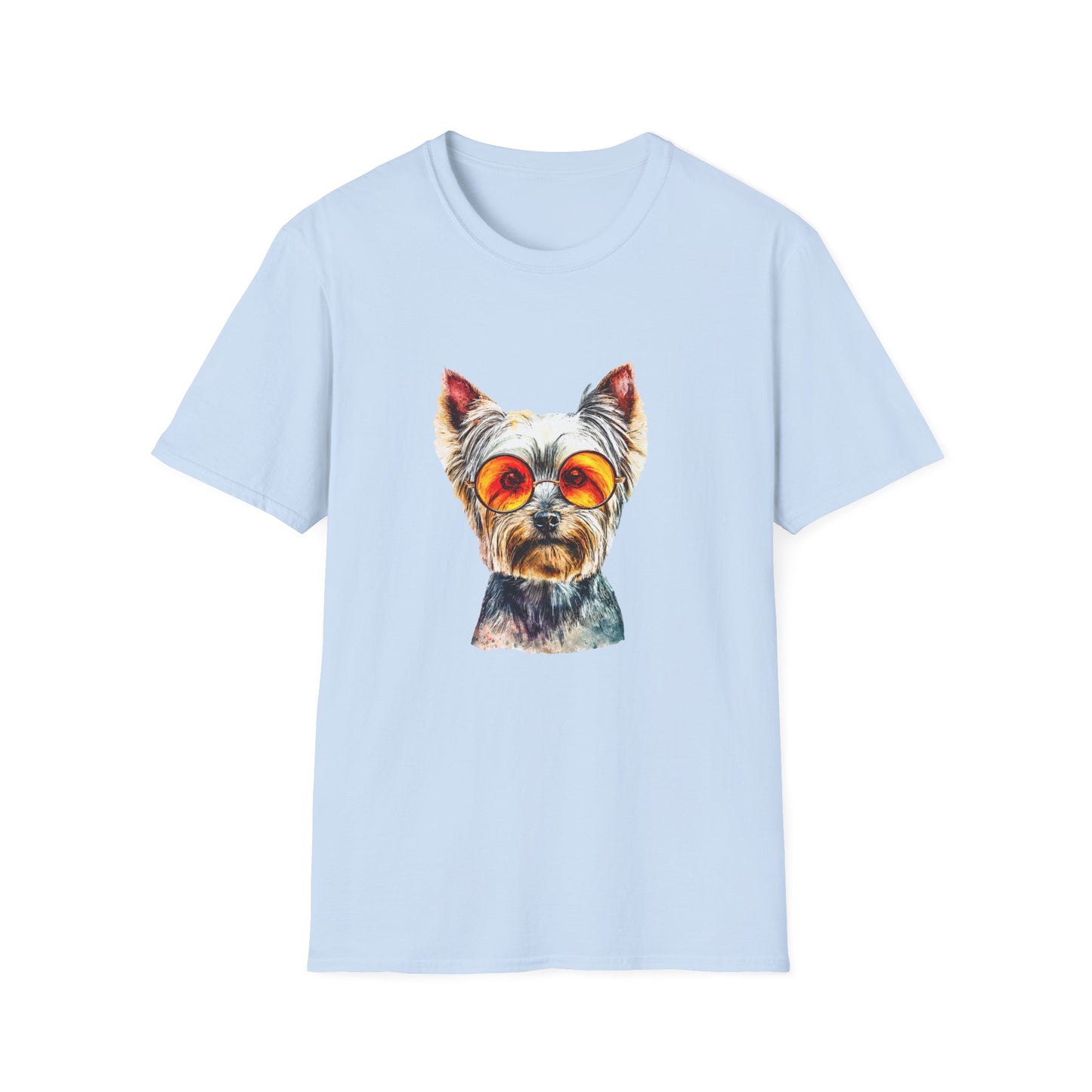 Yorkshire Terrier Sunglasses T-Shirt — Cute Pup with Orange Shades Tee