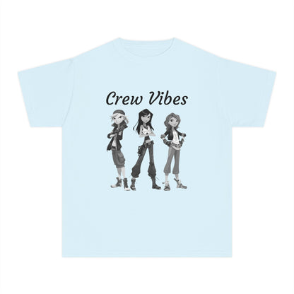 Girls Youth Tee — “The Crew” Graphic Shirt for Kids | Cool Cartoon Squad Design