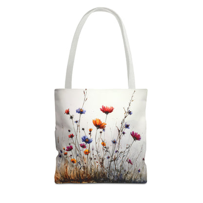 Floral Meadow Tote Bag — Colorful Wildflower All-Over Print Tote