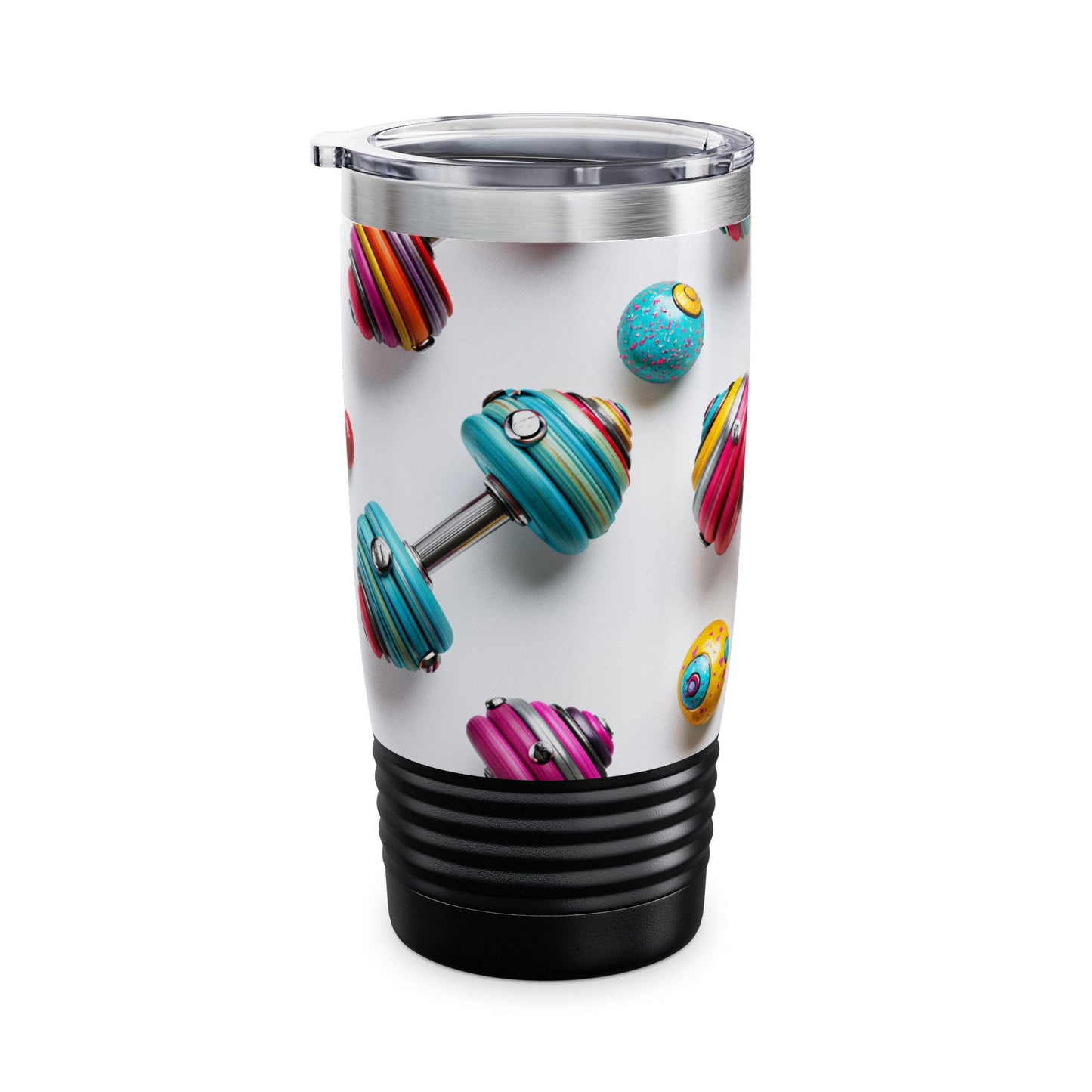Colorful Dumbbell 20oz Tumbler - Fitness Motivational Stainless Drink Cup