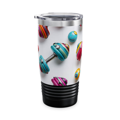 Colorful Dumbbell 20oz Tumbler - Fitness Motivational Stainless Drink Cup