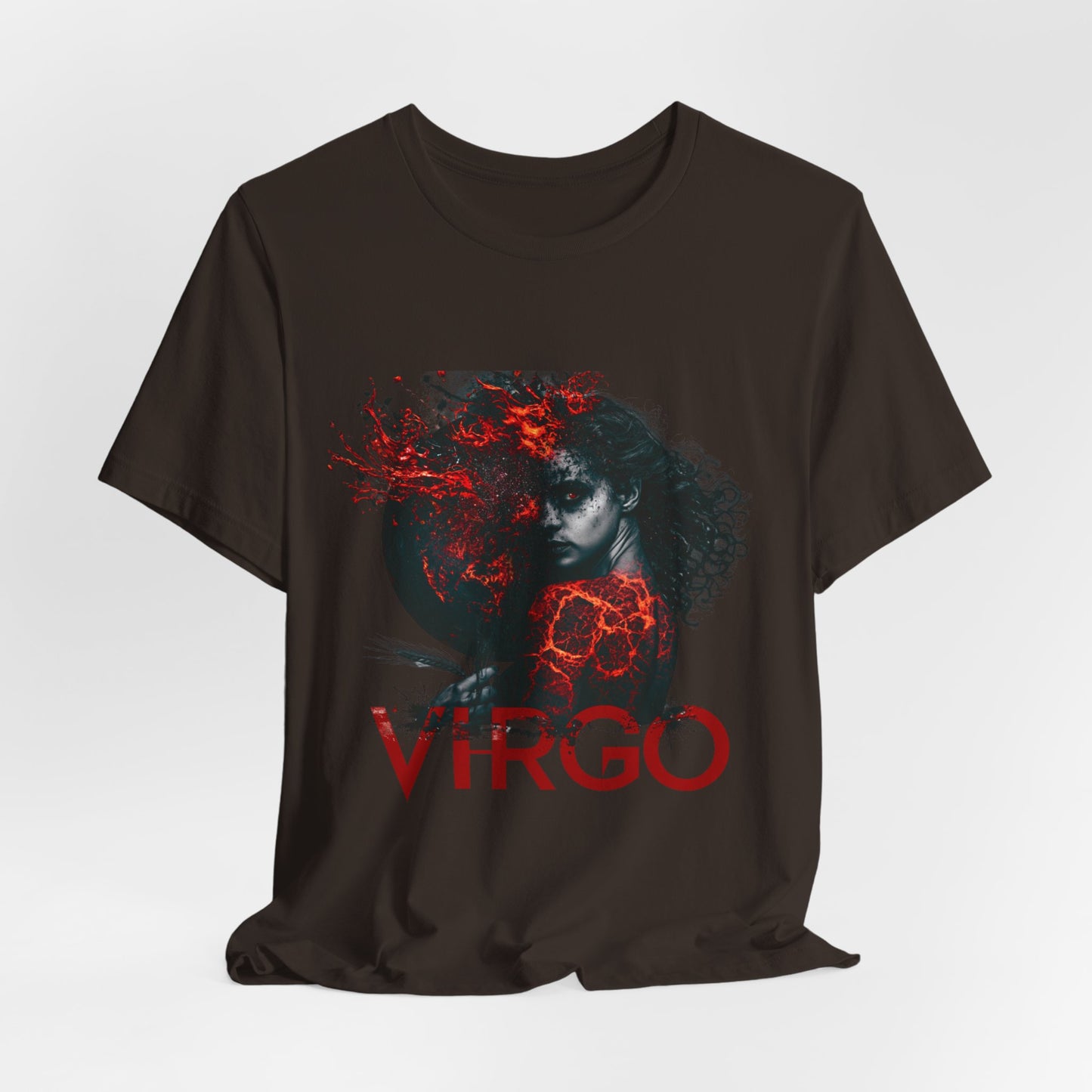 Virgo Fire Zodiac T‑Shirt for Her — Red Astrological Sign Tee