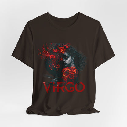 Virgo Fire Zodiac T‑Shirt for Her — Red Astrological Sign Tee
