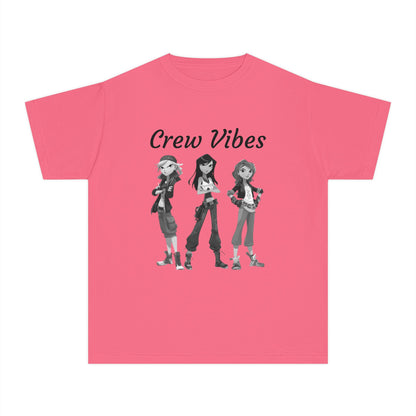 Girls Youth Tee — “The Crew” Graphic Shirt for Kids | Cool Cartoon Squad Design