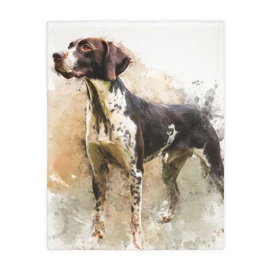 The Catalburun (Split-Nose Pointer) Watercolor Velveteen Throw Blanket — Soft Microfiber Dog Blanket