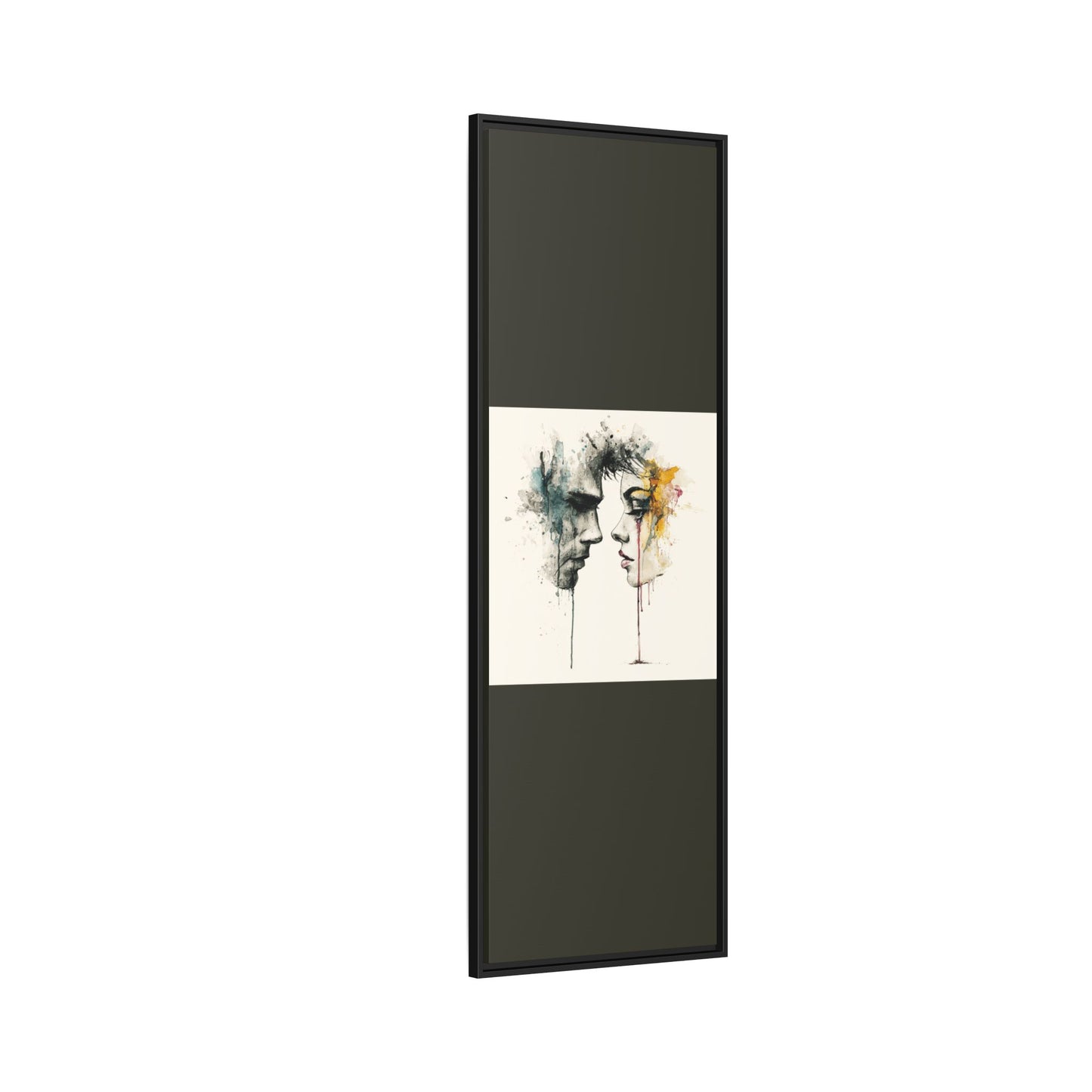 Framed Matte Canvas Art — Abstract Watercolor Faces Wall Print