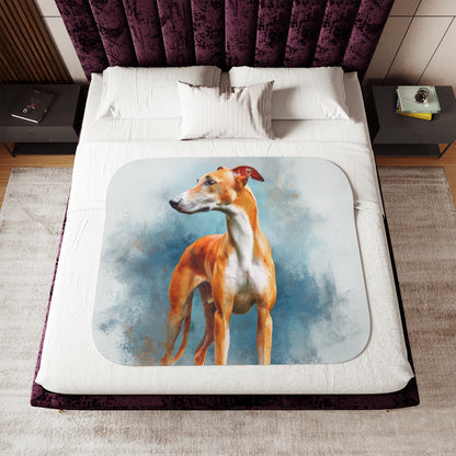 The Azawakh  West African sighthound Sherpa Blanket — Cozy Watercolor Dog Throw