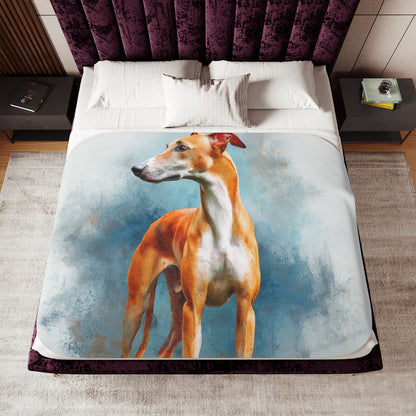 The Azawakh  West African sighthound Sherpa Blanket — Cozy Watercolor Dog Throw