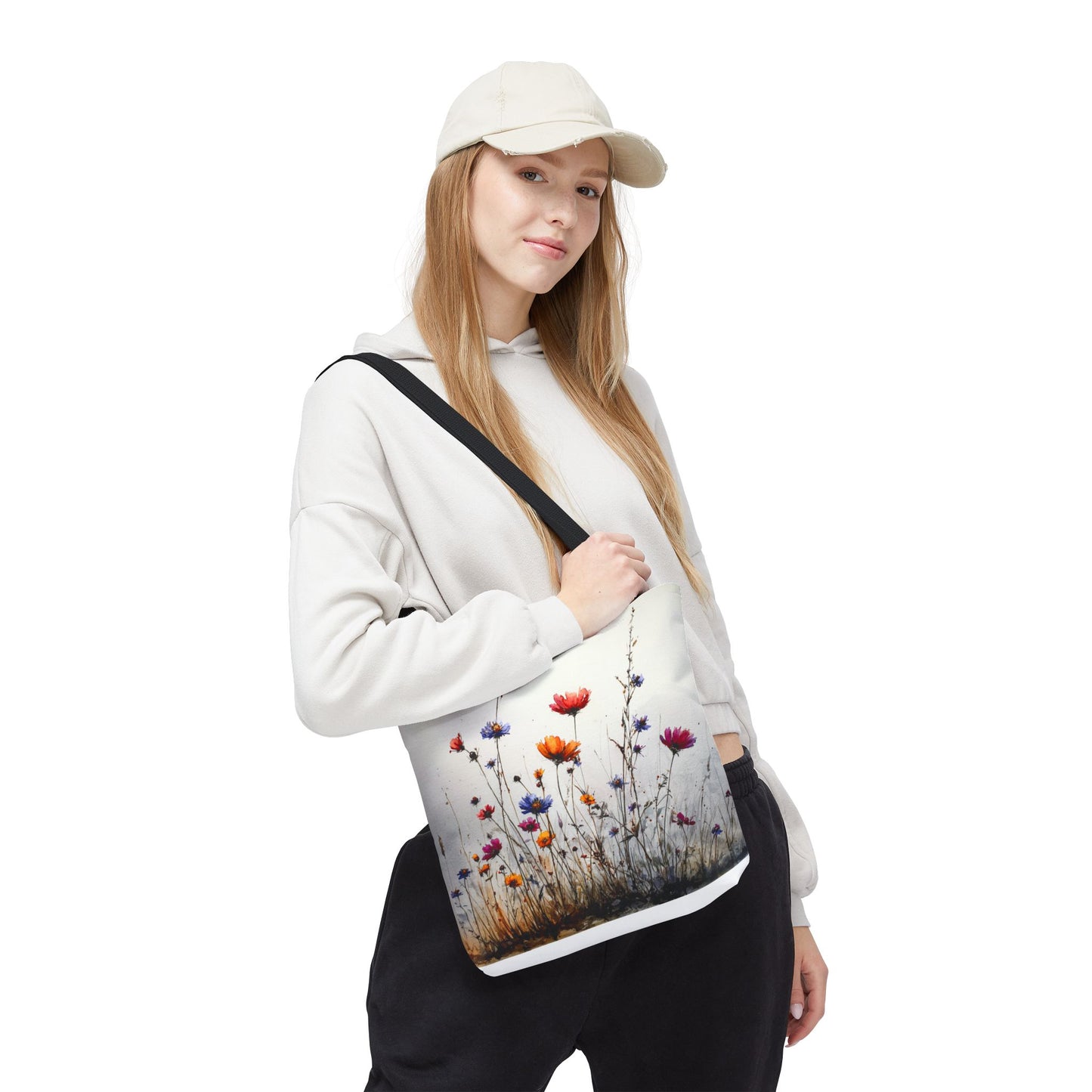 Floral Meadow Tote Bag — Colorful Wildflower All-Over Print Tote