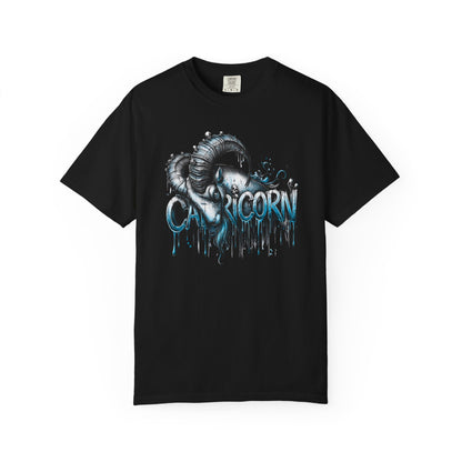 Capricorn-Zodiac Graphic Tee (Goat Horn Illustration)
