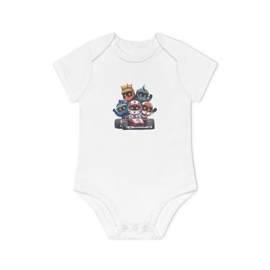 Baby Bodysuit — Cute Racing Kart Crew Graphic Organic Infant One-Piece
