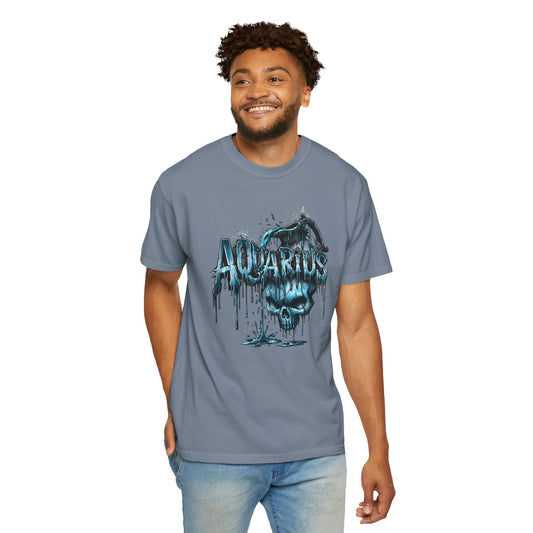 Aquarius — Dripping Blue Zodiac Design