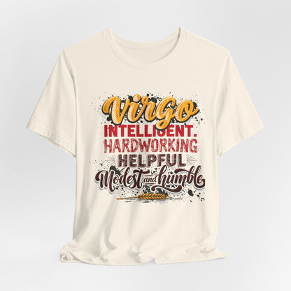 Virgo T‑Shirt for Her — "Intelligent, Hardworking, Helpful, Modest & Humble" Zodiac Tee