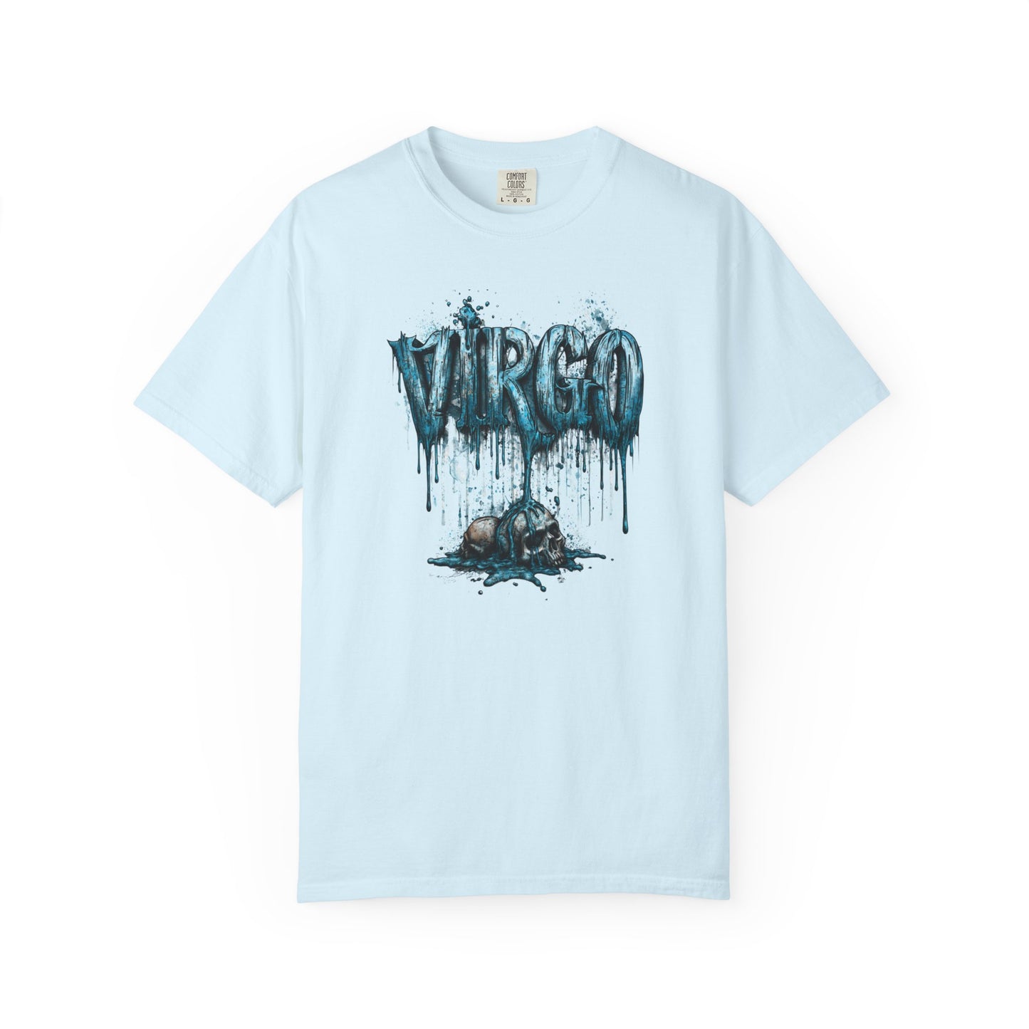 Virgo Graphic T-Shirt — Grunge Zodiac Tee with 'Virgo' Dripping Design