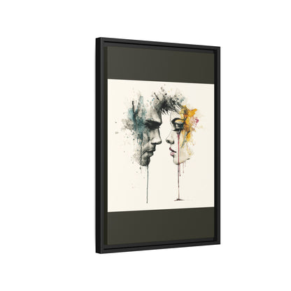 Framed Matte Canvas Art — Abstract Watercolor Faces Wall Print