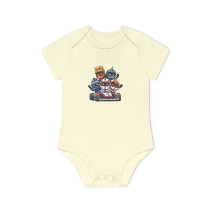 Baby Bodysuit — Cute Racing Kart Crew Graphic Organic Infant One-Piece
