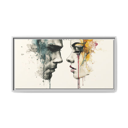 Framed Matte Canvas Art — Abstract Watercolor Faces Wall Print