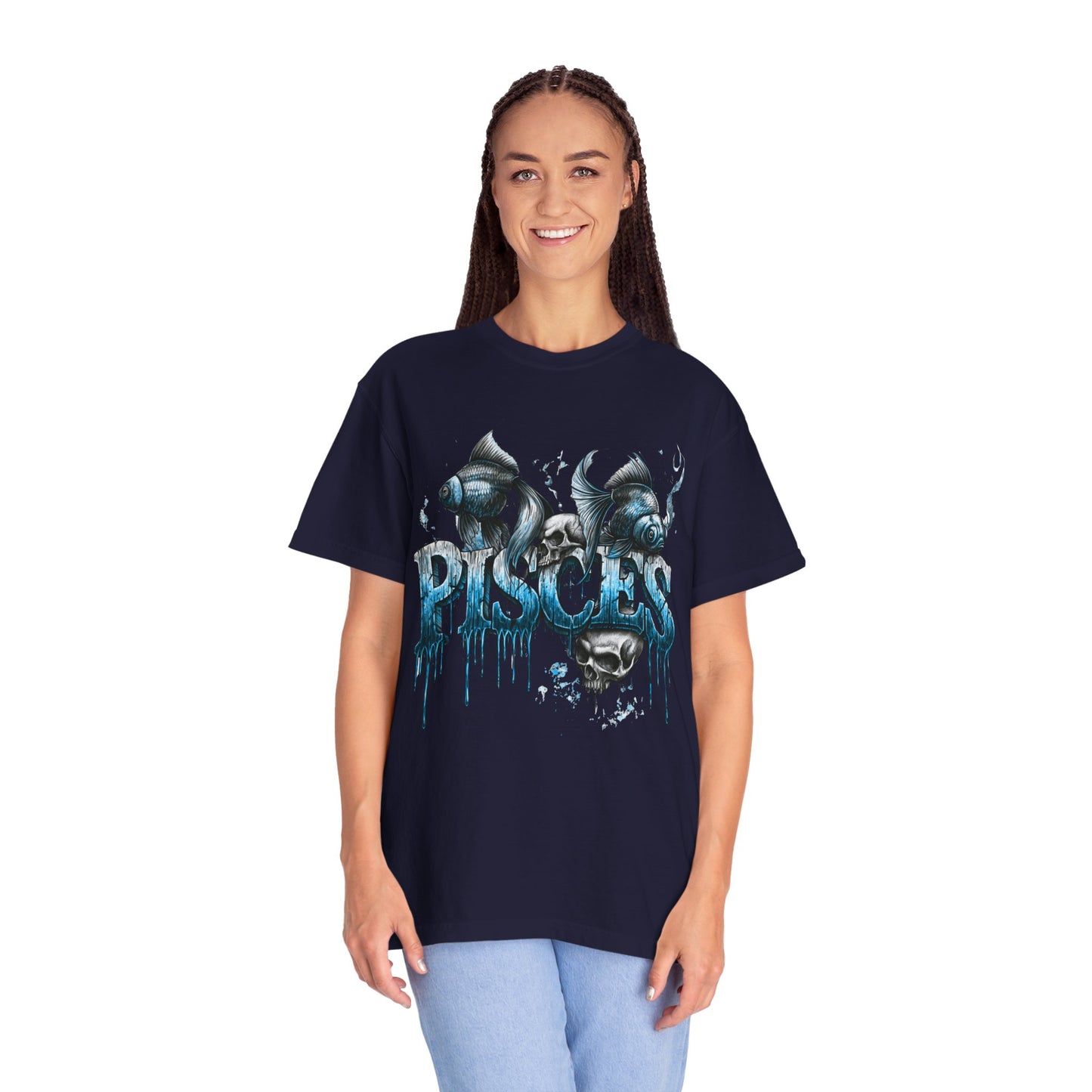 Pisces Zodiac T-Shirt — Artistic Drip Fish Graphic Tee
