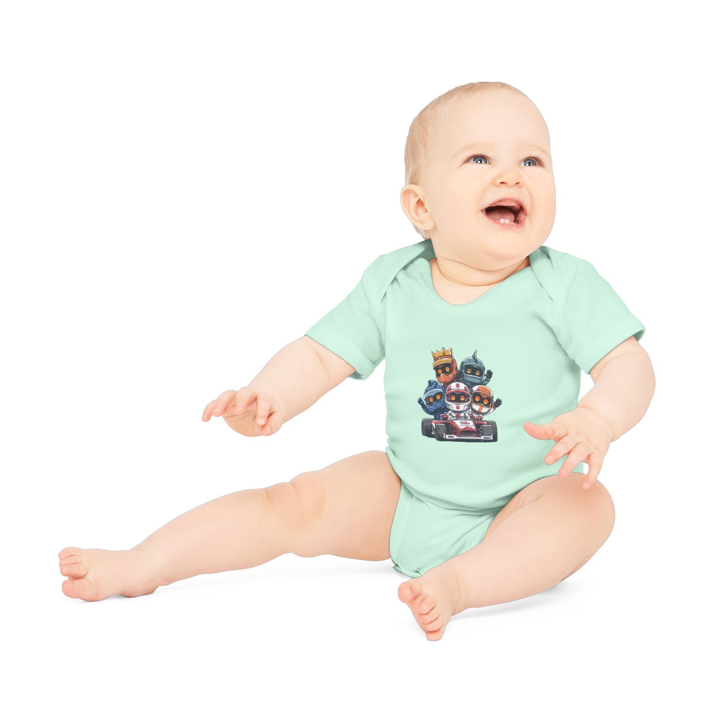 Baby Bodysuit — Cute Racing Kart Crew Graphic Organic Infant One-Piece