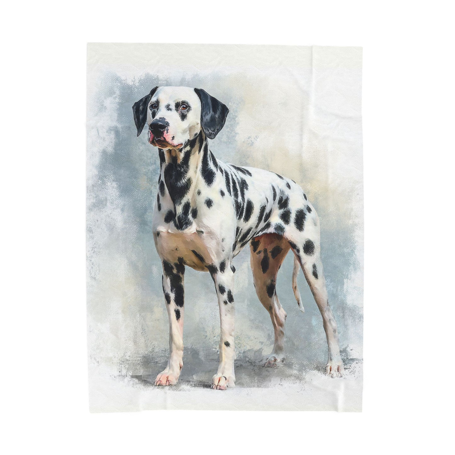 Dalmatian Velvet Plush Blanket — Soft Watercolor Dog Throw for Pet Lovers