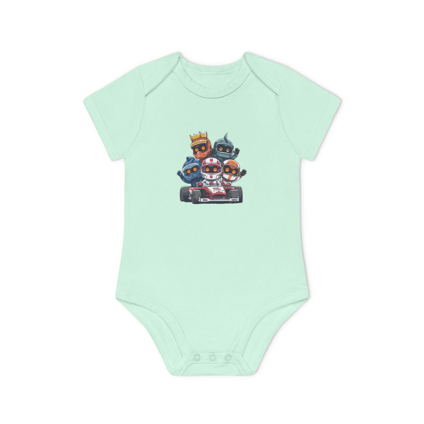 Baby Bodysuit — Cute Racing Kart Crew Graphic Organic Infant One-Piece
