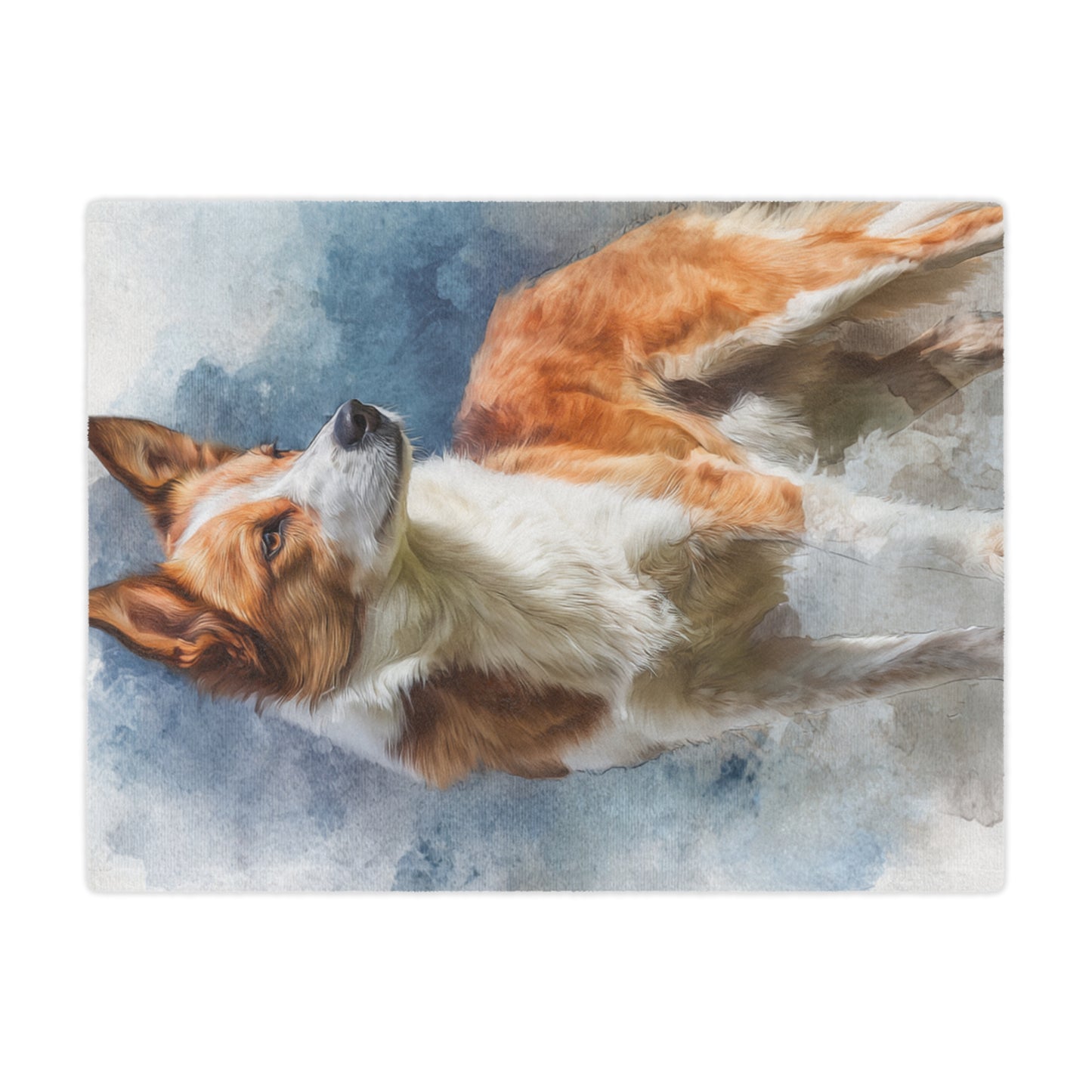 Norwegian Lundehund Dog Watercolor Minky Blanket – Soft Pet Portrait Throw for Dog Lovers