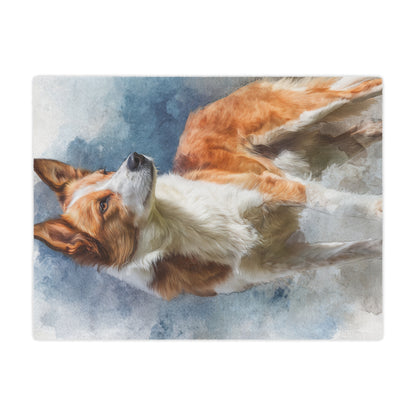 Norwegian Lundehund Dog Watercolor Minky Blanket – Soft Pet Portrait Throw for Dog Lovers