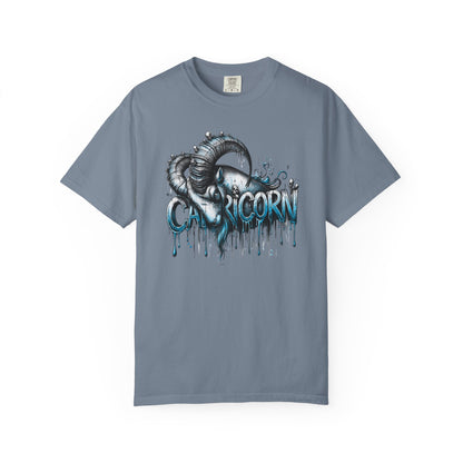 Capricorn-Zodiac Graphic Tee (Goat Horn Illustration)