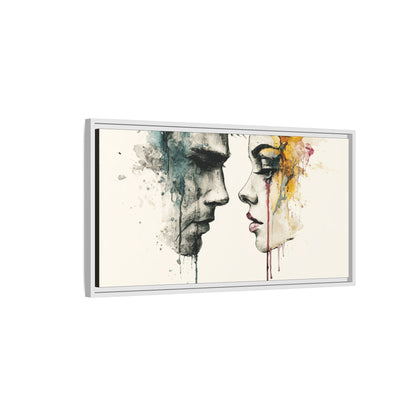 Framed Matte Canvas Art — Abstract Watercolor Faces Wall Print