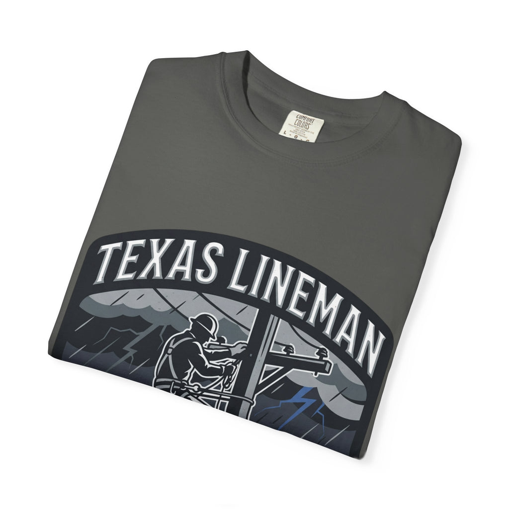 Texas Lineman T-Shirt — "The Storm Isn't Over Until All The Lights Are ON" Electrical Worker Tee