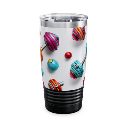Colorful Dumbbell 20oz Tumbler - Fitness Motivational Stainless Drink Cup