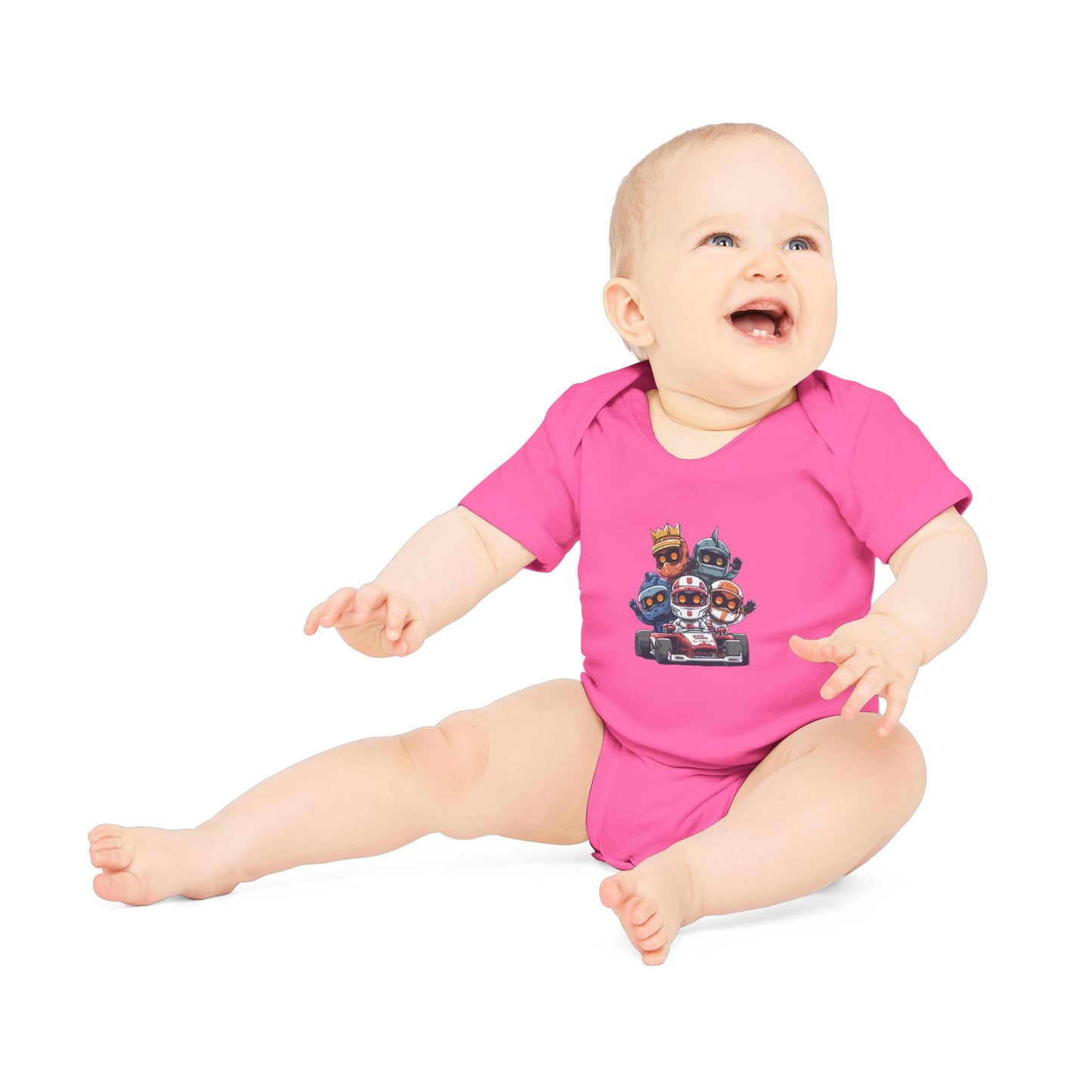 Baby Bodysuit — Cute Racing Kart Crew Graphic Organic Infant One-Piece