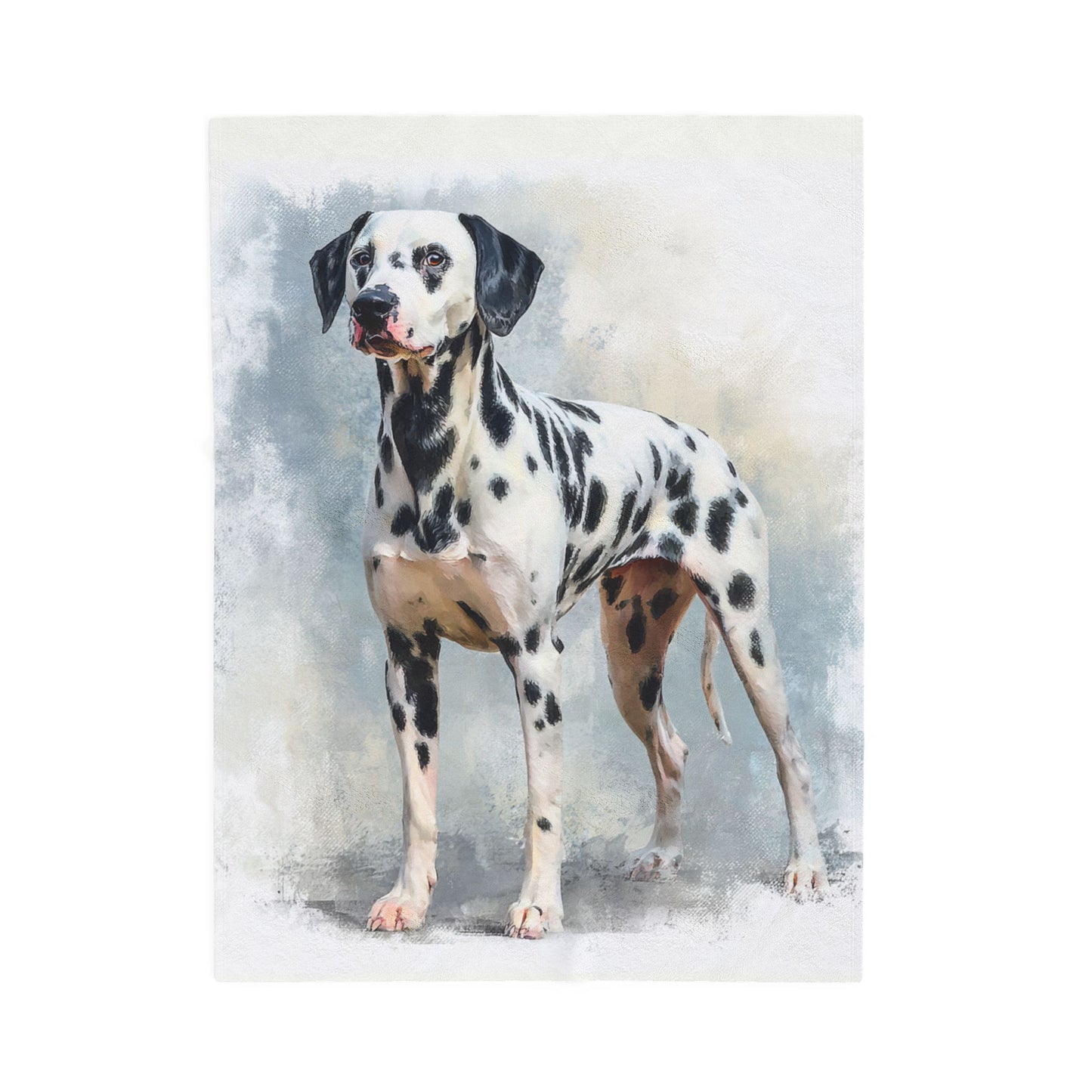 Dalmatian Velvet Plush Blanket — Soft Watercolor Dog Throw for Pet Lovers